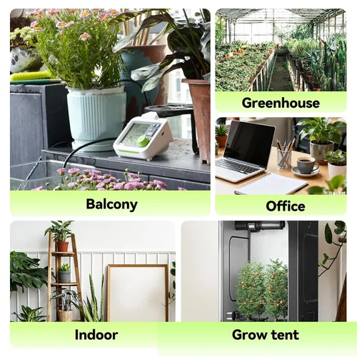 Vista 9 de RAINPOINT Regadera automática para plantas de interior de gran pantalla para maceta, ciclo y modo de remojo, sistema de riego por goteo automático