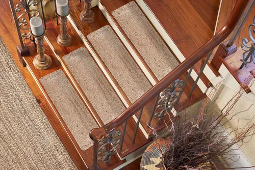 Vista 3 de Unique Loom Alfombra trenzada de la colección de yute - Dhaka (escalera de 0 pies 9 pulgadas x 2 pies 6 pulgadas, natural)