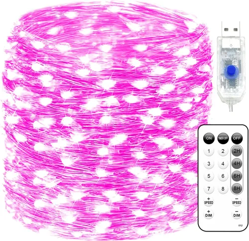 Vista 13 de Fairy Lights 66ft 200 LED USB Twinkle String Light Plug in Silver Wire Lights with Remote and Timer 8 Modes Outdoor Waterproof Starry Lights DIY