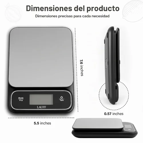 Vista 4 de Lauff Báscula digital de alimentos, báscula de pesa, báscula de cocina, básculas de alimentos en gramos y onzas con escala de cocina precisa de 0.01