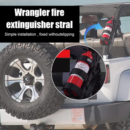 Vista 5 de gunhunt 1 soporte para extintor de incendios, barra enrollable de bandera estadounidense, correa de soporte para extintor de incendios ajustable