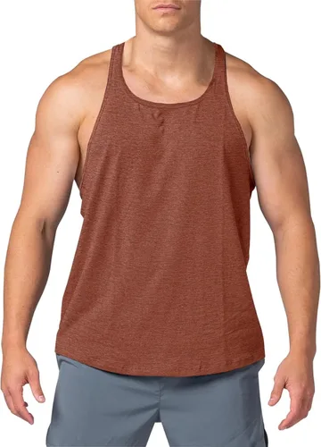 Vista 4 de Lehmanlin Camiseta sin mangas para hombre, con espalda en Y, para gimnasio, fitness, muscular, de secado rápido (paquete de 1 o 3)