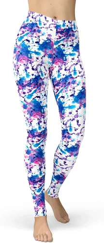 Vista 62 de sissycos - Leggings para mujer de los años 80 con estampado neón salpicado artístico, suaves como la seda y elásticas Splash abstracto