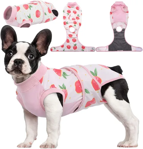 Vista 11 de Kuoser - Traje de recuperación posterior a la cirugía para perros y gatos, camisa profesional y vendaje de heridas abdominales, reemplaza collar