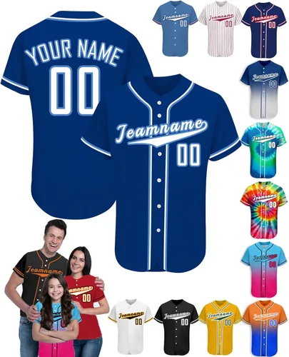 Vista 29 de Camiseta de béisbol personalizada para hombres, mujeres y niños con nombre, número y logotipo, camisetas de sóftbol personalizadas, S-4XL