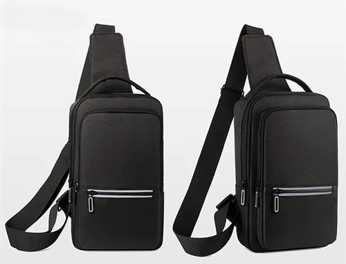 Vista 2 de Small Sling Bag Chest Purse Bag Casual Daypack with Earphone Hole