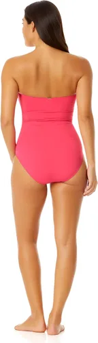 Vista 2 de Anne Cole - Traje de baño de una pieza con parte delantera plisada para mujer