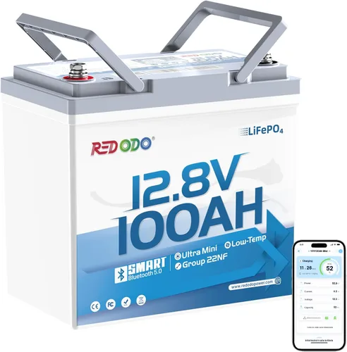 Vista 9 de Redodo - Batería de ciclos profundos LiFePO4 de 12 V y 100 Ah
