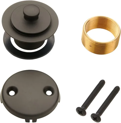 Vista 11 de Kit de Conversión de Drenaje de Bañera Negro con Placa Frontal de Desbordamiento de Un Solo Orificio, Wellup Todo Metal Kit de Ajuste de Drenaje