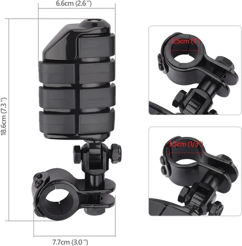 Vista 7 de Reposapiés para motocicleta compatibles con Harley Touring, Yamaha, Honda, Suzuki, Kawasaki, 25 mm, 32 mm, 34 mm, para protección del motor
