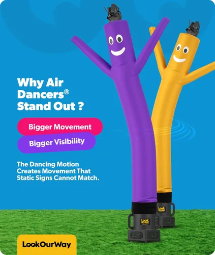 Vista 4 de LookOurWay Air Dancers Wacky Waving - Accesorio inflable de tubo para hombre, 7 pies de alto, publicidad de bailarín de aire que saluda, tipo tubo