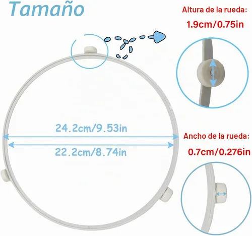 Vista 2 de Anillo de soporte para plato giratorio de microondas WB06X10705 de 9.53 pulgadas, rodillo giratorio para microondas GE, anillo interior de repuesto