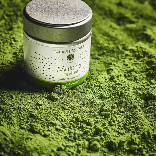 Vista 2 de Palais des Thés - Matcha impérial orgánico – Polvo de té verde japonés de primera calidad, grado ceremonial, rico en antioxidantes y cafeína, lata