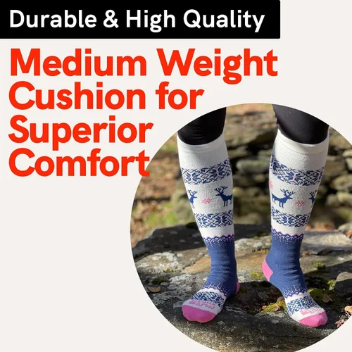 Vista 8 de Pure Athlete Calcetines de esquí de lana cálida de invierno – Pack de calcetines de esquí de merino para snowboard para mujeres y hombres 1 Par