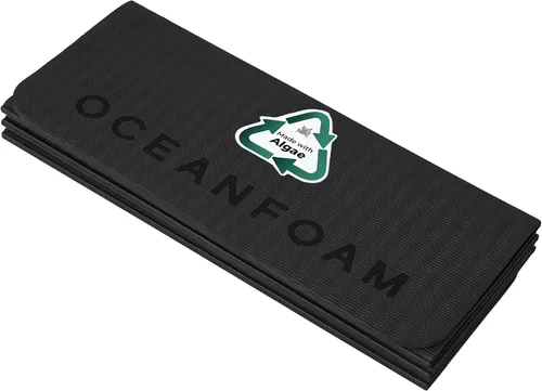 Vista 8 de Oceanfoam Tapete de entrenamiento de viaje, tapete de ejercicio plegable de 0.3 pulgadas de grosor para yoga, pilates y fitness, tapete