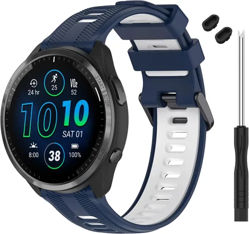 Vista 23 de Correa compatible con reloj Garmin Forerunner 965 – Correa de repuesto de silicona suave para reloj inteligente 965 para mujeres y hombres