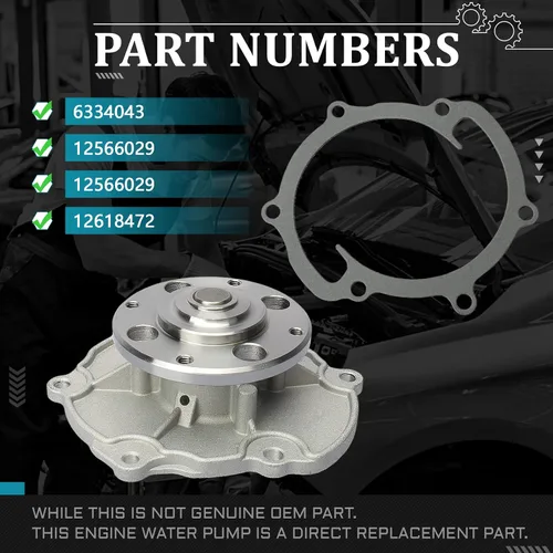 Vista 2 de IRONTEK Kit de bomba de agua para motor apto para Cadillac ATS/CTS/SRX/STS/XTS, para GMC Acadia/Canyon/Terrain, para Buick Allure, para Chevy