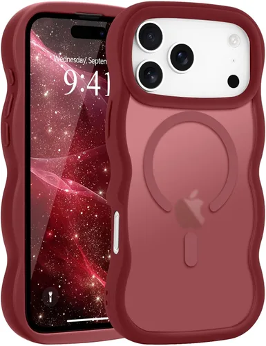 Vista 121 de Pepmune - Funda para iPhone 12 Pro Max con marco ondulado y estructura rígida, color mate claro, cubierta trasera unisex, compatible con Magsafe