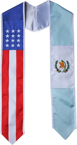 Vista 17 de Del Mex - Bandera del país y Estados Unidos, estola de graduación internacional Brasil / Estados Unidos