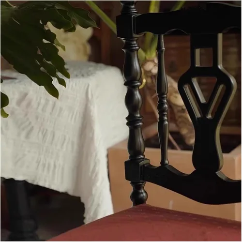 Vista 4 de sillas de comedor Silla de comedor de madera maciza para el hogar, tapizado, café, restaurante, respaldo, escritorio, cocina moderna