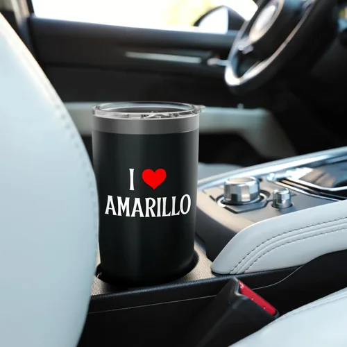 Vista 6 de I Love Amarillo I Heart Amarillo TX Holiday Travel Souvenir Stainless Steel Insulated Tumbler