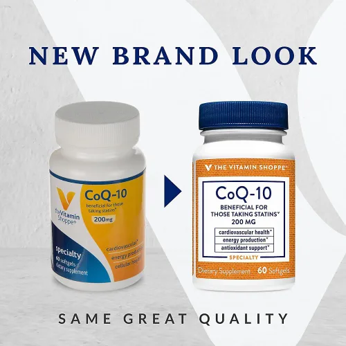 Vista 2 de The Vitamin Shoppe CoQ-10 200mg - Beneficioso para aquellos que toman estatinas - Apoya la salud cardíaca y celular y la producción de energía