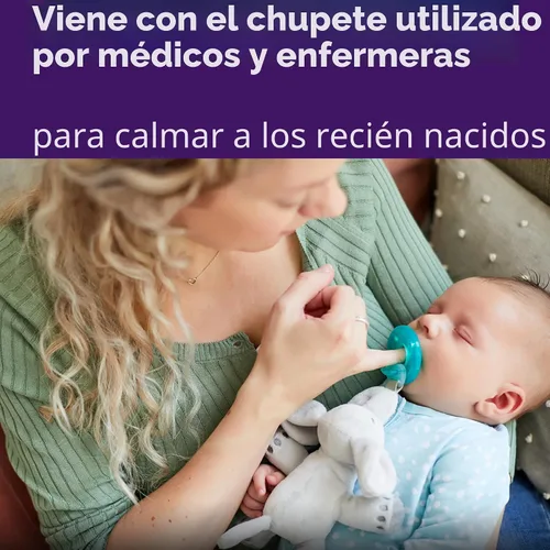 Vista 2 de Philips AVENT Soothie Snuggle Portachupetes con Chupete Desmontable, 0m+, Elefante, SCF347/03- 1 Unidad (Paquete de 1)