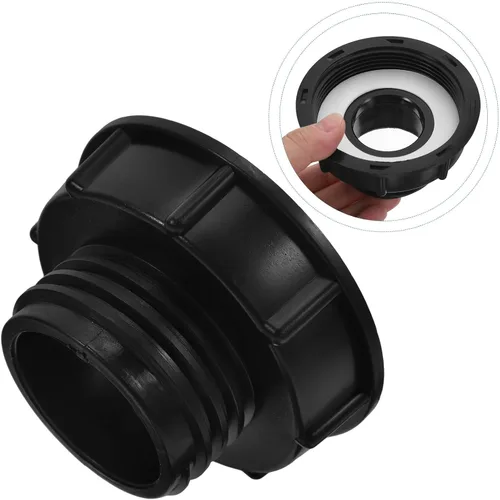 Vista 7 de Ibc Tote Fitting Adapter for Garden Hose, Fine to 2 Inch Threads Black