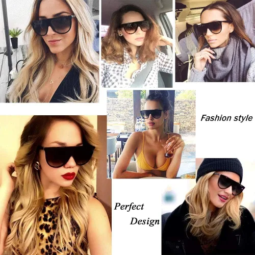 Vista 2 de Dollger Gafas de sol de gran tamaño para mujeres y hombres, diseño de moda retro, gafas de sol con marco