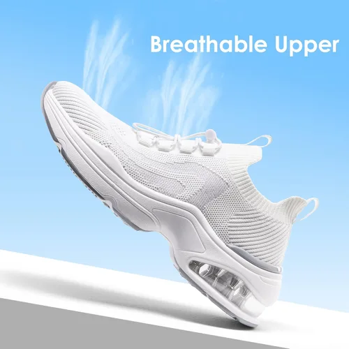 Vista 2 de DREAM PAIRS Tenis para caminar para mujer, con cojín de aire, antideslizantes, informales, gimnasio, entrenamiento, chas, enfermera, restaurante