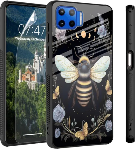 Vista 56 de Funda para Motorola Moto Edge 2022, cubierta trasera de vidrio templado con protector de pantalla, funda protectora a prueba de golpes para Motorola