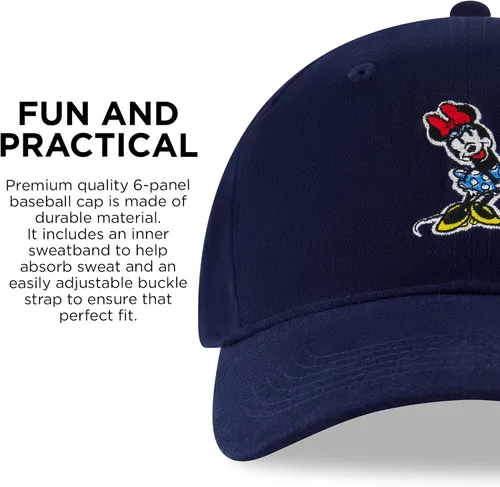 Vista 6 de Disney Gorra de béisbol para mujer, gorro ajustable de Minnie Mouse para adultos