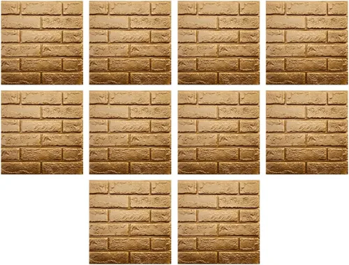 Vista 11 de ECYC Ltd 10 paneles de pared de ladrillo 3D de 11.81 x 11.81 pulgadas, autoadhesivos, papel tapiz impermeable extraíble para sala de estar, 01