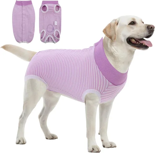 Vista 25 de SAWMONG Traje de recuperación para perros, hembras y machos, transpirable, traje corporal para perro después de una cirugía, esterilización Avión
