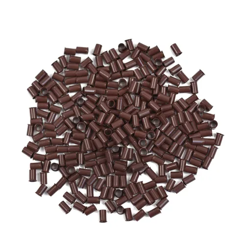 Vista 8 de 200 piezas de 0.134 in de microanillos de eslabones de cuentas de cobre sin silicona para extensiones de cabello (negro)