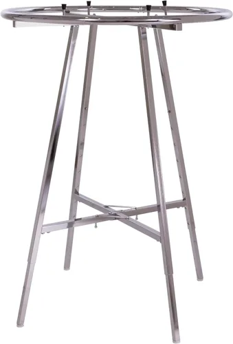 Vista 3 de Econoco Perchero redondo plegable para ropa, pantalla minorista de altura ajustable, acabado cromado