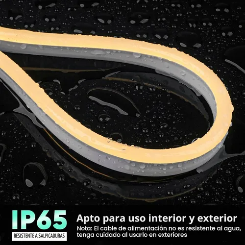 Vista 4 de GZBtech Tira de luces LED flexibles de neón de 82 pies, tira de luz impermeable CA de 110-120 V, 2800 K para cortar, conectable, iluminación de neón
