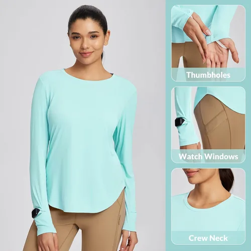 Vista 53 de BALEAF - Camisetas de sol de manga larga para mujer, con FPU 50+, para senderismo, ligeras, de secado rápido, protección contra rayos ultravioleta