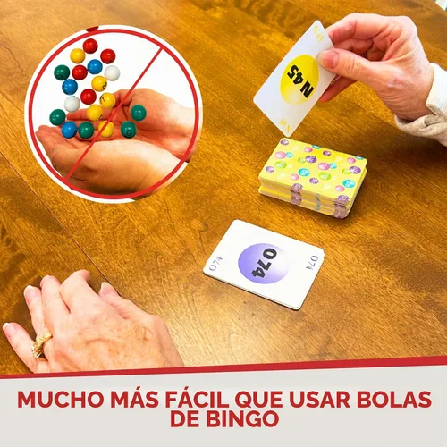 Vista 8 de MR CHIPS Tarjetas de bingo a prueba de atascos con ventanas deslizantes, paquete de 10 unidades más baraja de tarjetas de llamadas