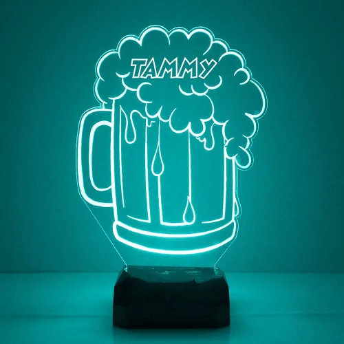 Vista 15 de MMS Food - Lámpara LED de luz nocturna, personalizada con tu nombre o texto, control remoto con 16 colores, 4 modos de luz, lámpara LED de regalo