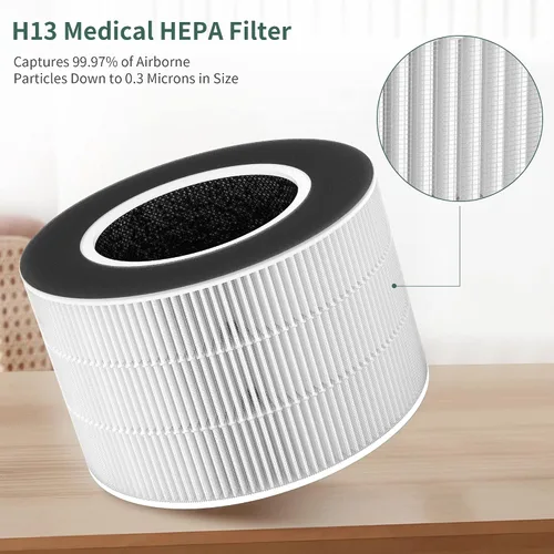 Vista 6 de Paquete de 2 filtros de repuesto TD-1500 compatibles con purificador de aire Tredy TD-1500 TD-1500BM, filtración de 4 etapas de filtro premium