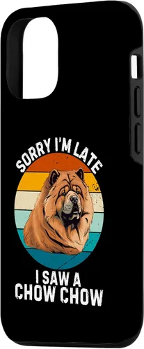 Vista 2 de iPhone 15 Vintage Cute Chow Chow Dog Sorry I'm Late I Saw A Chow Chow Case