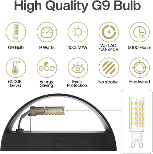 Vista 3 de Juego de 2 apliques de pared LED modernos negros con cable para interiores, luces de montaje en pared arriba y abajo, para sala de estar