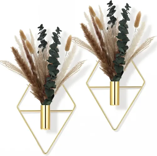 Vista 13 de Jexine - 2 macetas artificiales colgantes para decoración de pared, antiguas, eucalipto Cobre Antiguo