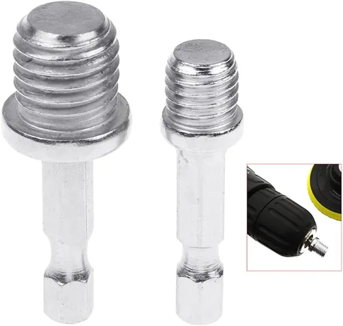Vista 2 de 2 unids/set adaptador de taladro hexagonal M10+M14 Herramientas de división de madera Llave eléctrica Adaptar su taladro eléctrico a alto par