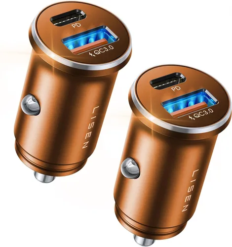 Vista 12 de LISEN Cargador de coche USB C del adaptador del encendedor de cigarrillos Negro