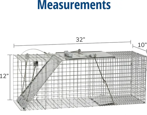 Vista 3 de Havahart 1085 - Trampa grande para animales vivos de 1 puerta, fácil de instalar, para armadillos, gatos, marmotas, ratas almizcleras, zorrillos