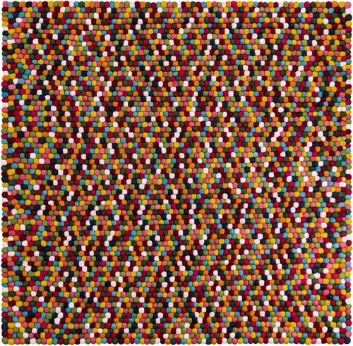 Vista 37 de Unique Loom Felt Ball Collection - Alfombra de área (2 pies, redonda, rosa y púrpura/marfil)