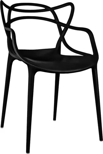 Vista 4 de 2xhome Silla de comedor moderna Silla auxiliar apilable para interiores o exteriores Plástico resistente a la intemperie para cocina, patio Negro