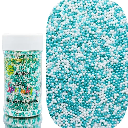 Vista 8 de SE Si&Moos Pink Nonpareil Sprinkles - Mini perlas comestibles de 0.079 in Rosa bebé